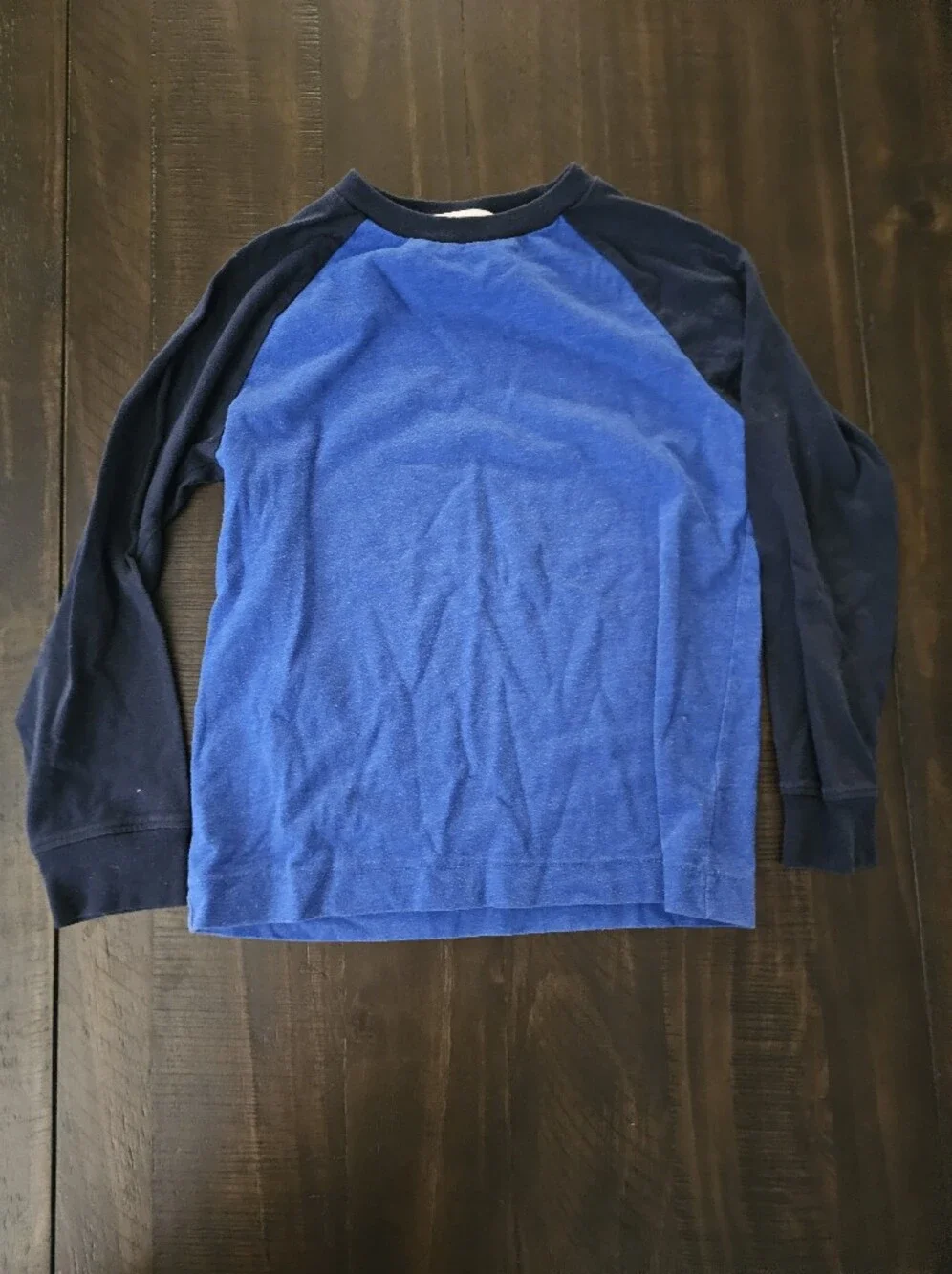 Old Navy Boys Blue and Navy Long Sleeve Raglan Tee